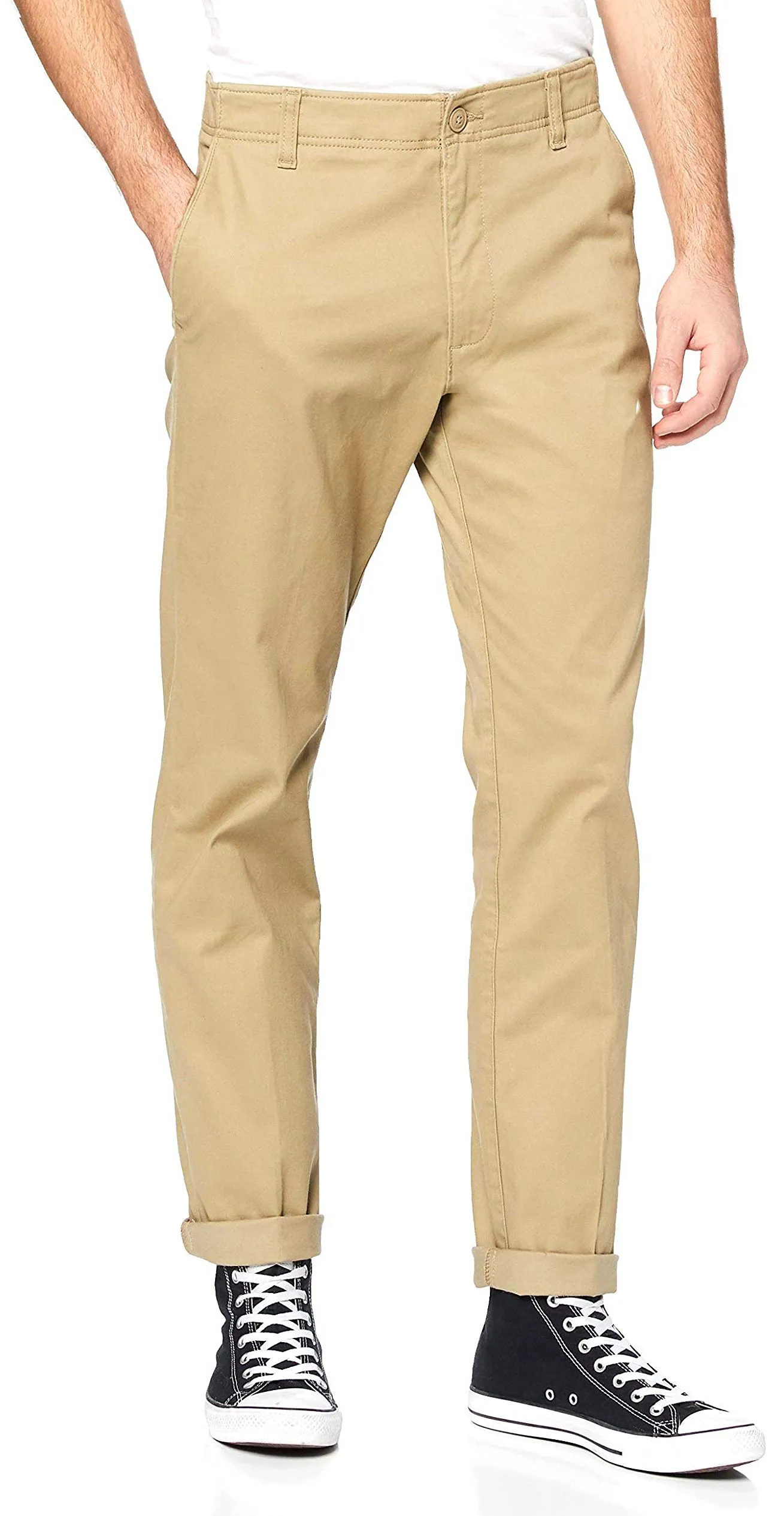 Slim Stretch Chino Trousers by Lee Extreme Motion in Taupe