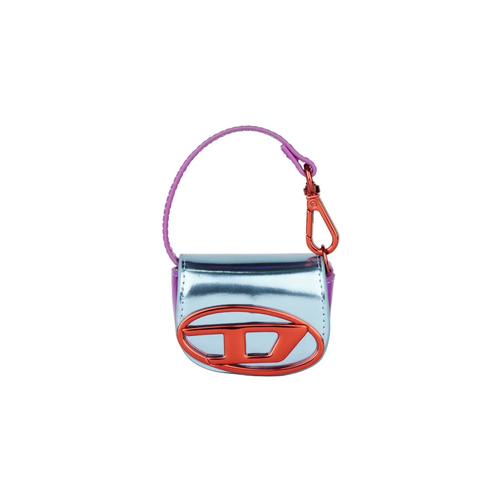 Light Blue Mirror Leather Bag Charm