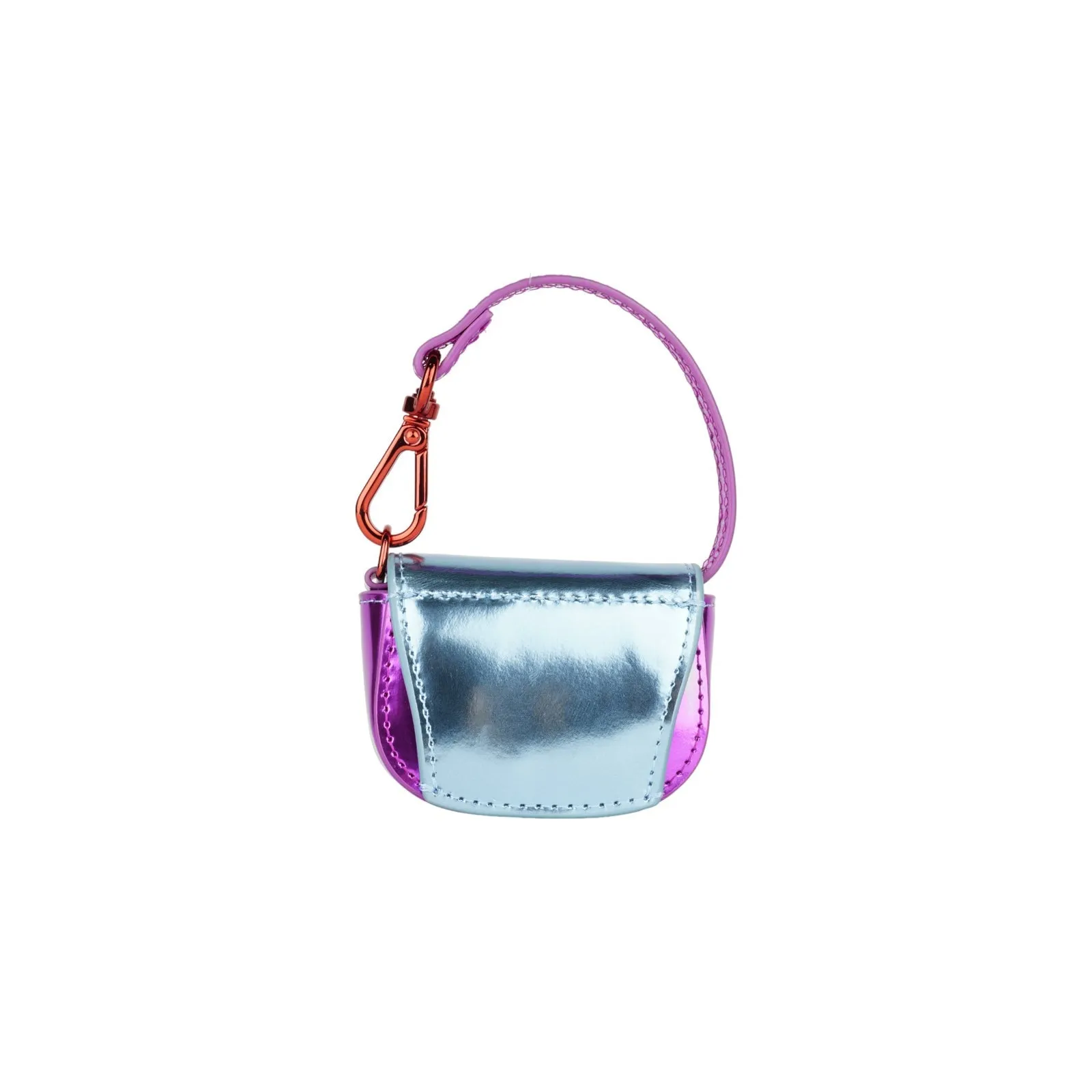 Light Blue Mirror Leather Bag Charm