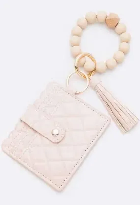 Lilian Card Holder Keychain Beige