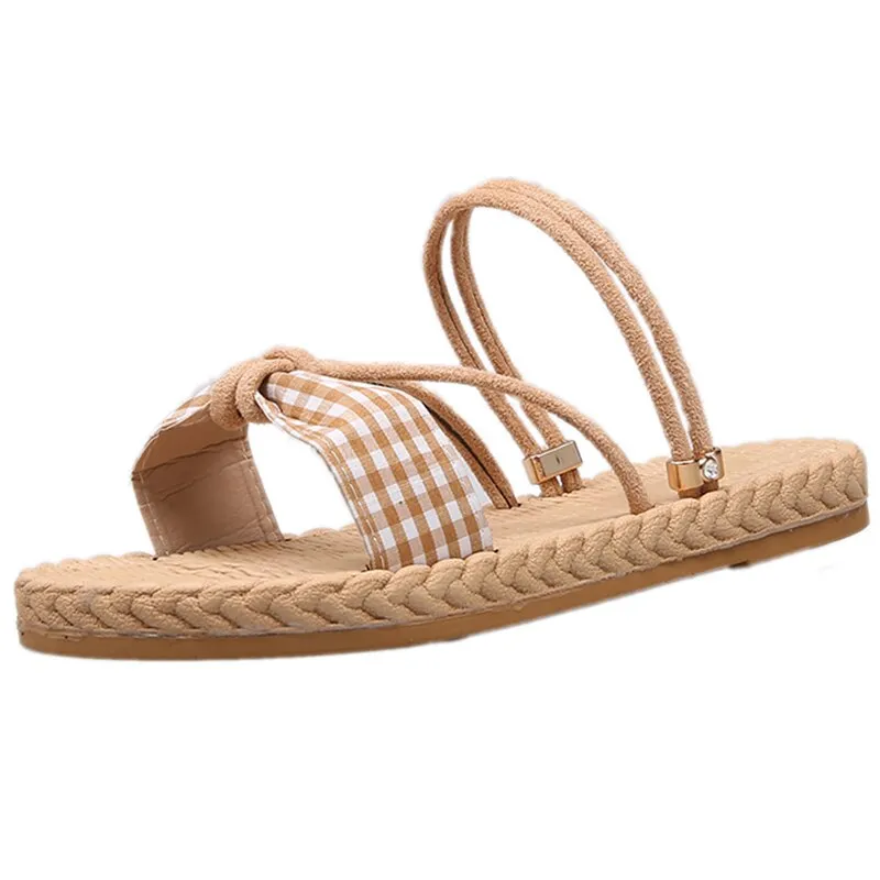 Linen Platform Summer Non Slip Women's Slippers