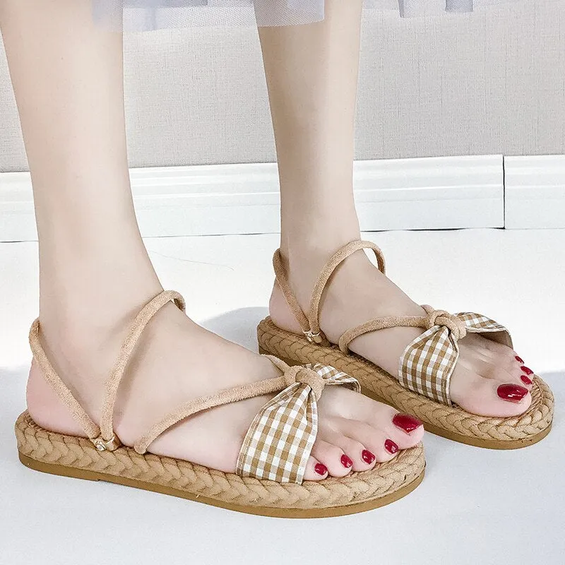 Linen Platform Summer Non Slip Women's Slippers