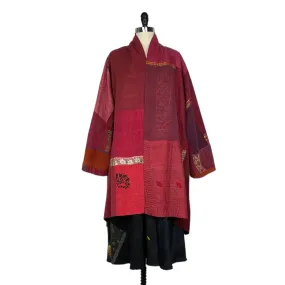 Long Kimono Jacket with SW Patch Kantha Detail