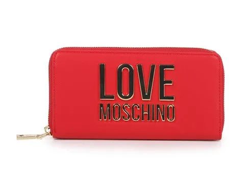 Love Moschino Zipped Wallet with Logo Plaque