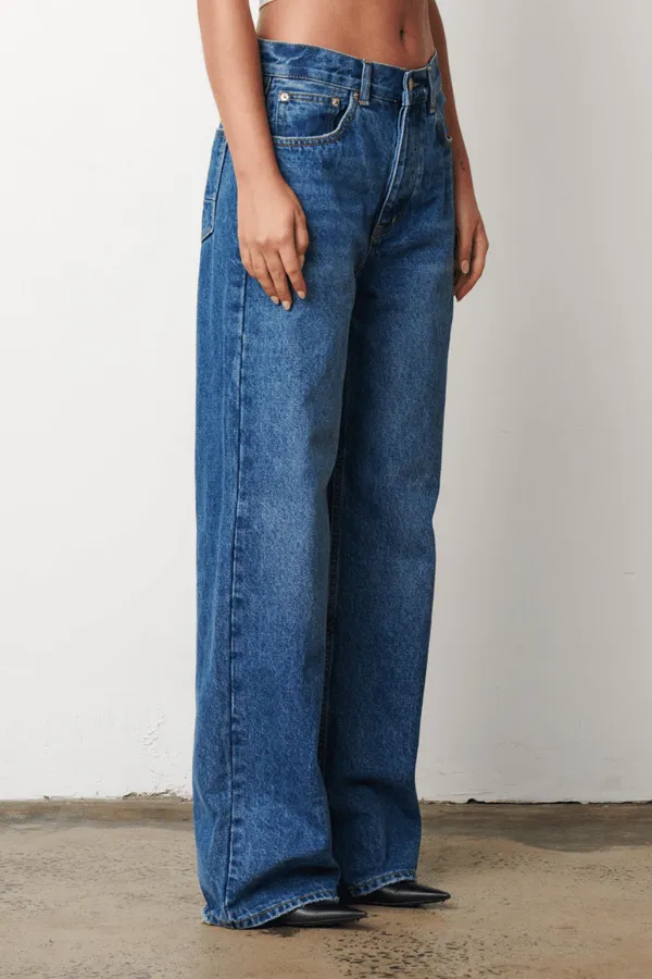 Low Slung True Blue Baggy Jeans