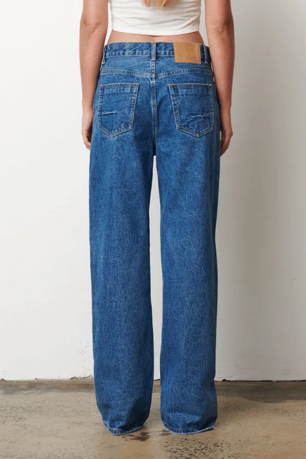 Low Slung True Blue Baggy Jeans