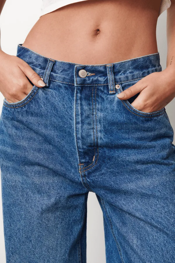 Low Slung True Blue Baggy Jeans