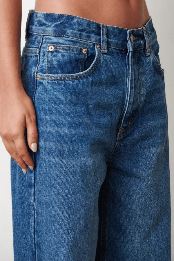 Low Slung True Blue Baggy Jeans