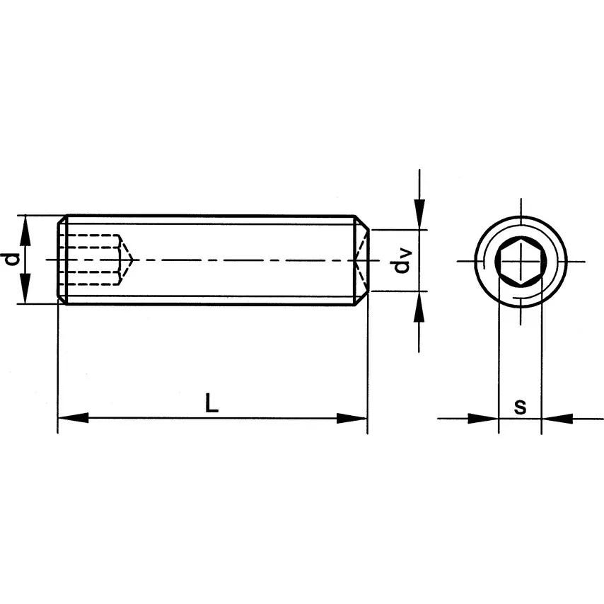 M3x3 SKT SET SCREW - PLAIN CUP (GR-45H) (14.9) 