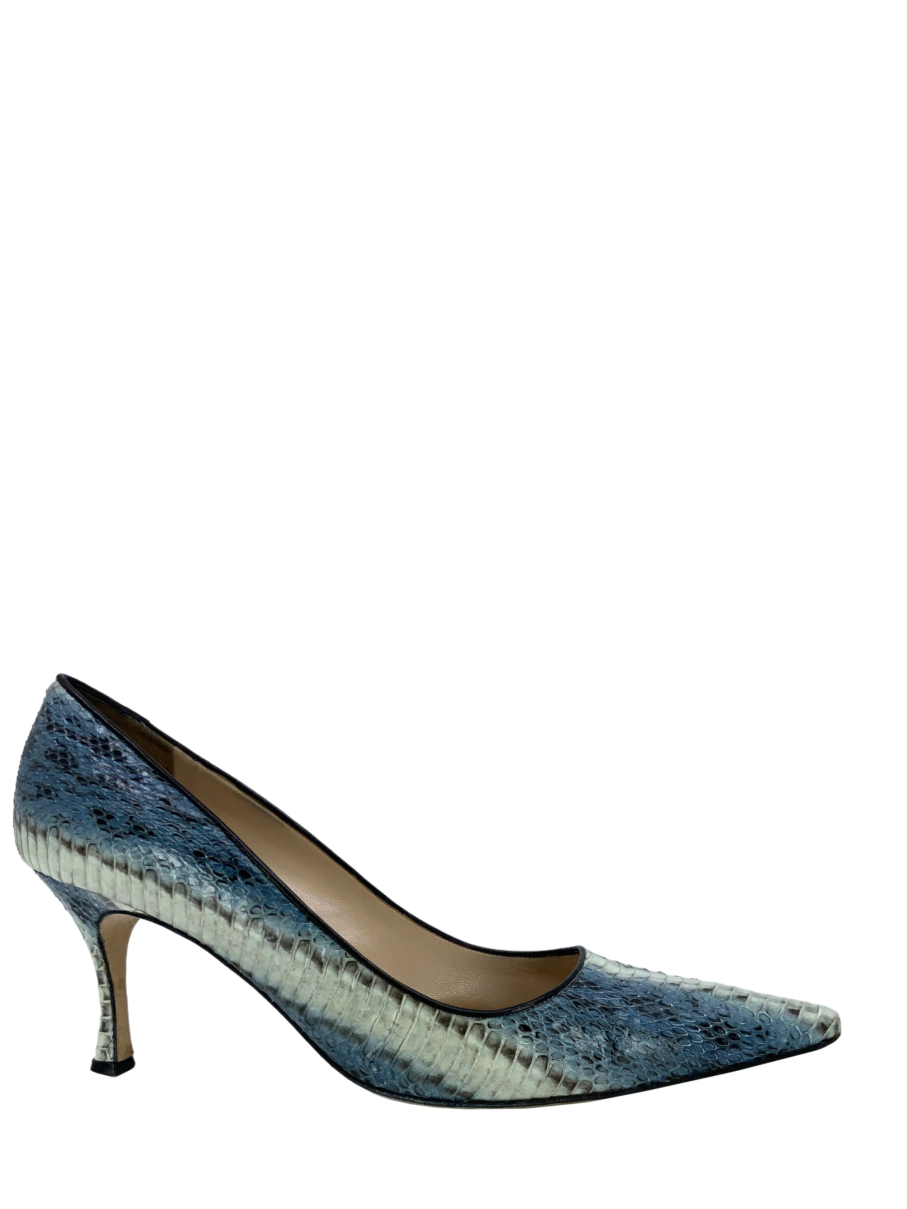 Manolo Blahnik Newcio Snakeskin Pumps Size 9.5