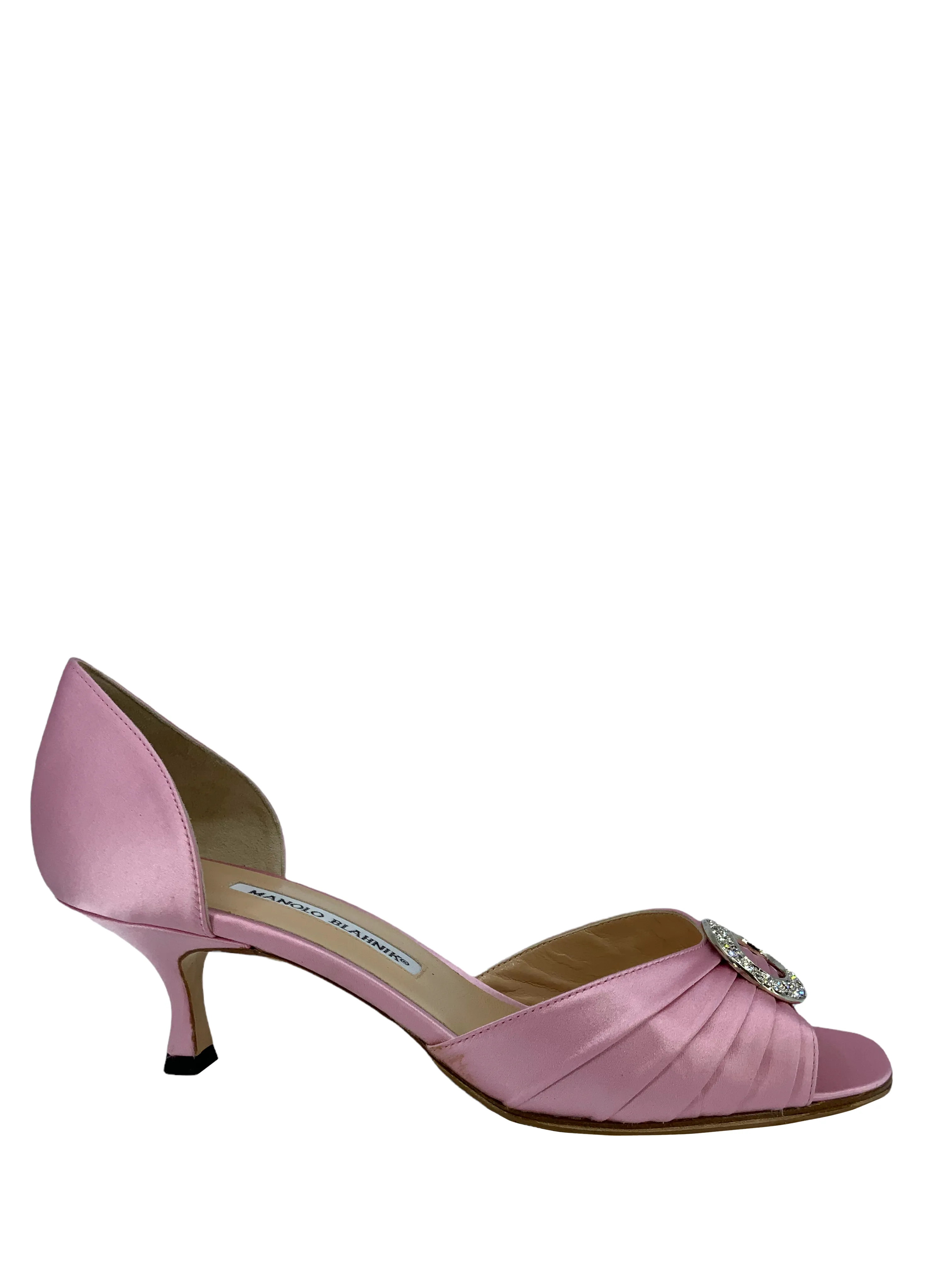 Manolo Blahnik Sedaraby Satin d'Orsay Pumps Size 10.5