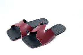 Burgundy Leather Maxine Sandal