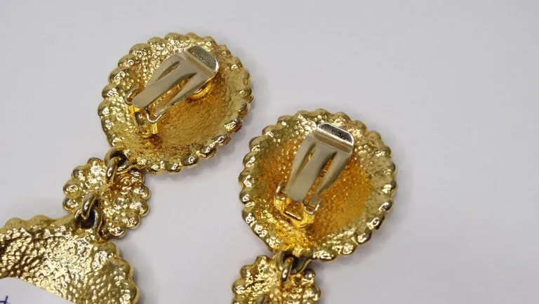 Gianni Versace Rhinestone Medusa Earrings