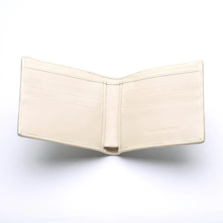 White Pearl Crocodile Backbone Wallet