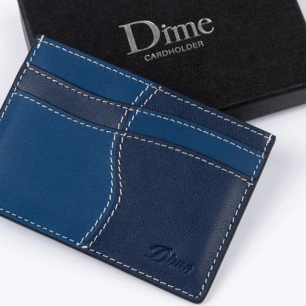 Navy Leather Card Holder by Dime MTL