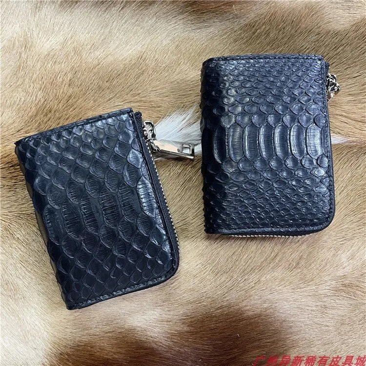 Men's Ostrich Pattern Leather Coin Pocket Wallet