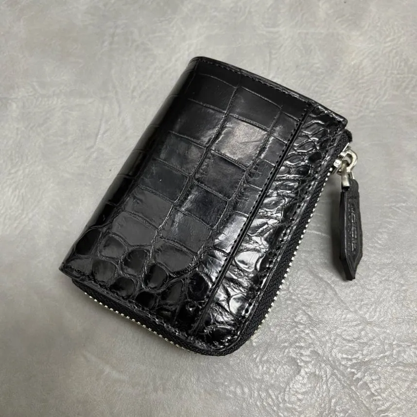 Men's Ostrich Pattern Leather Coin Pocket Wallet