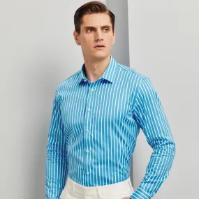 Non Iron Long Sleeve Color Striped Cotton Shirts for Men