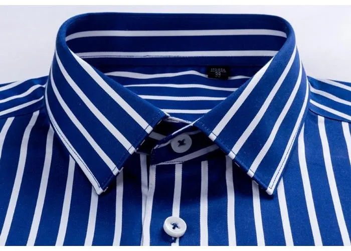 Non Iron Long Sleeve Color Striped Cotton Shirts for Men