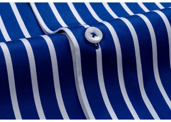 Non Iron Long Sleeve Color Striped Cotton Shirts for Men