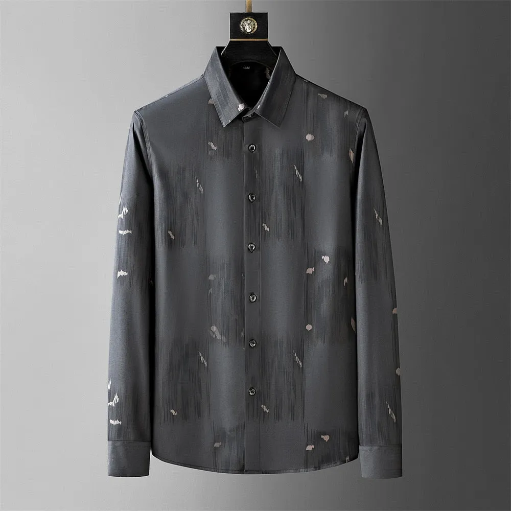 Retro Abstract Colorful Long Sleeve Shirt for Men