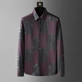 Retro Abstract Colorful Long Sleeve Shirt for Men