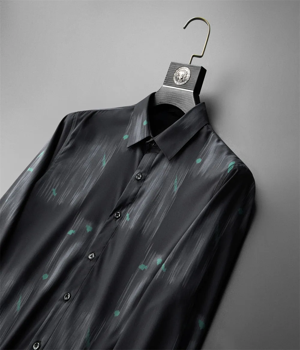 Retro Abstract Colorful Long Sleeve Shirt for Men