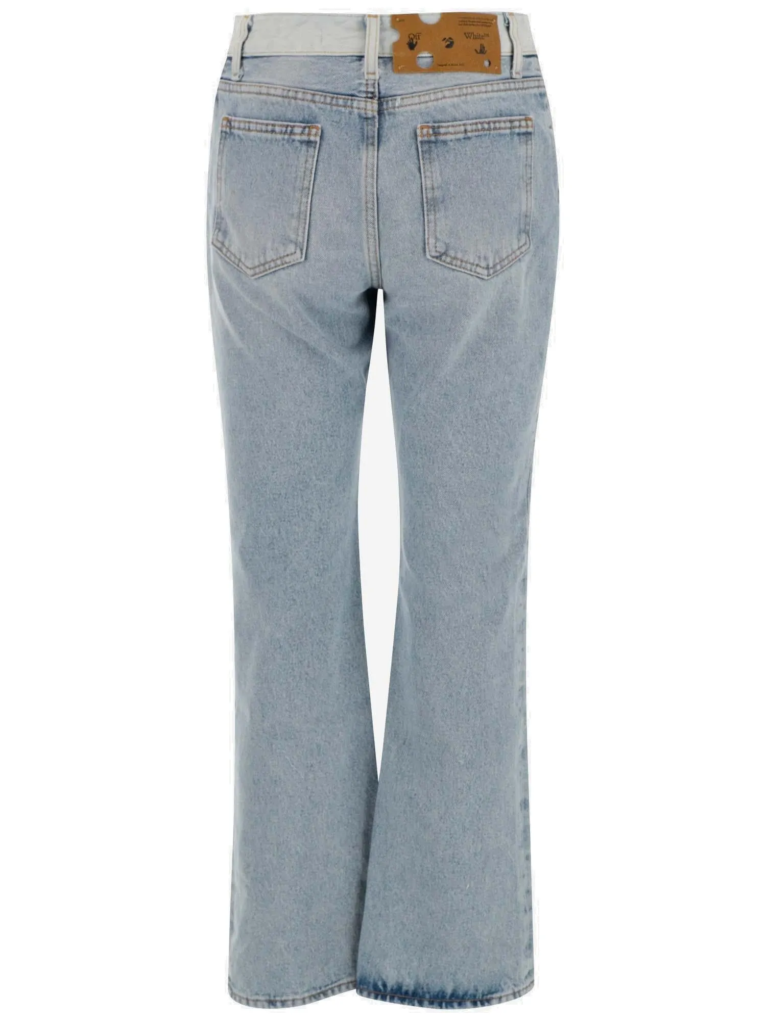 Off-White Cropped Mid-Rise Jeans