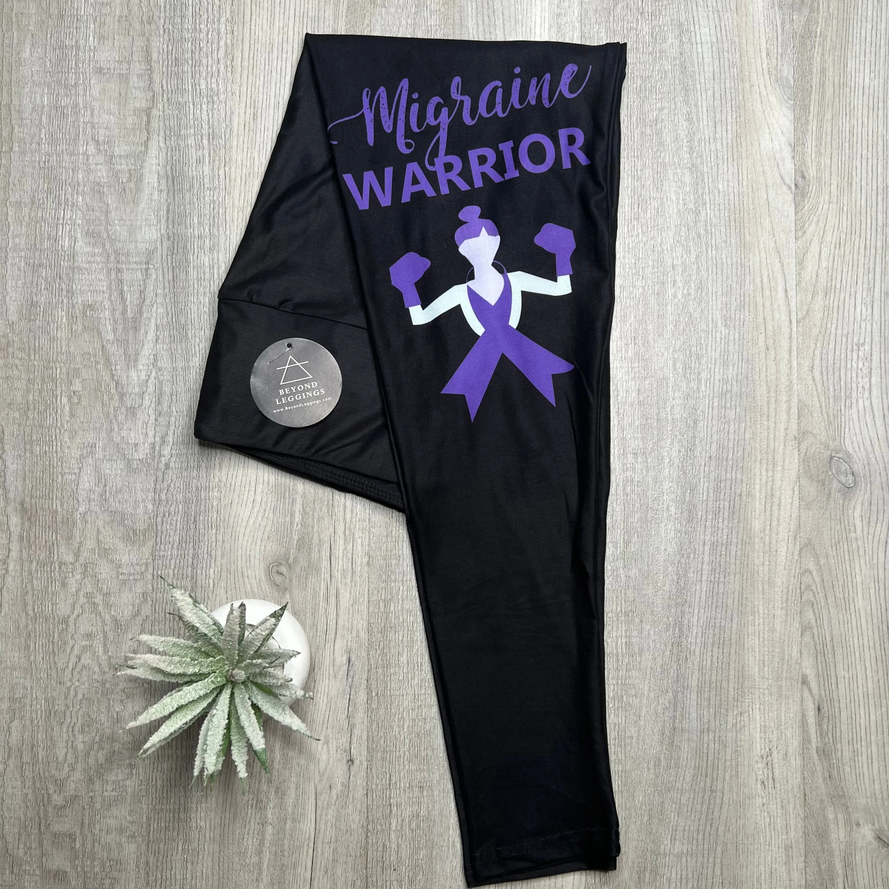 Migraine Warrior Awareness Print Soft Leggings