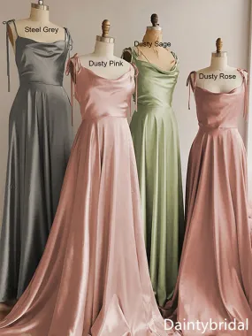 Stylish Mismatched A-line Bridesmaid Dress with Side Slit