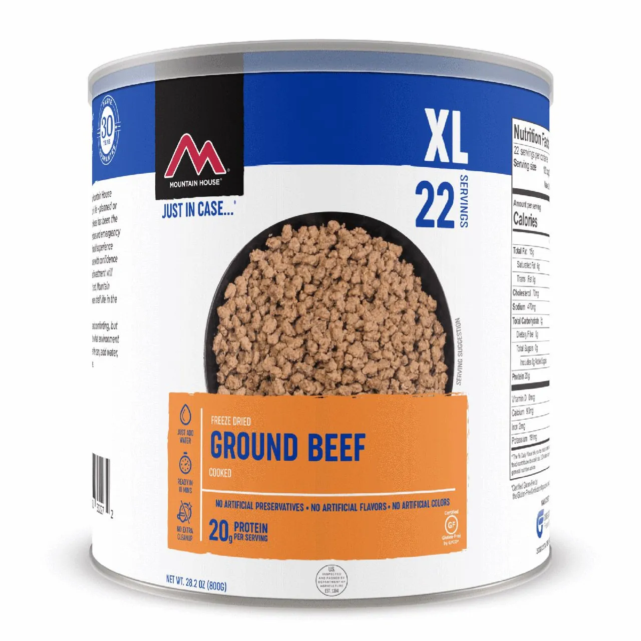 Mountain House Freeze Dried Cooked Ground Beef - #10 Cans - Case of 6