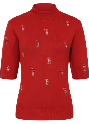 Red 40's Mushroom Dreams Jumper by Banned