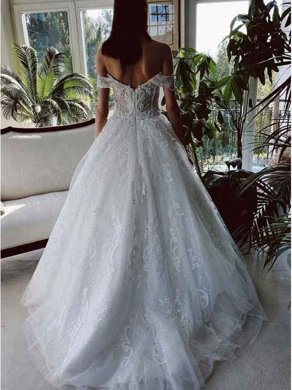 Elegant Off Shoulder A-line Prom Gown