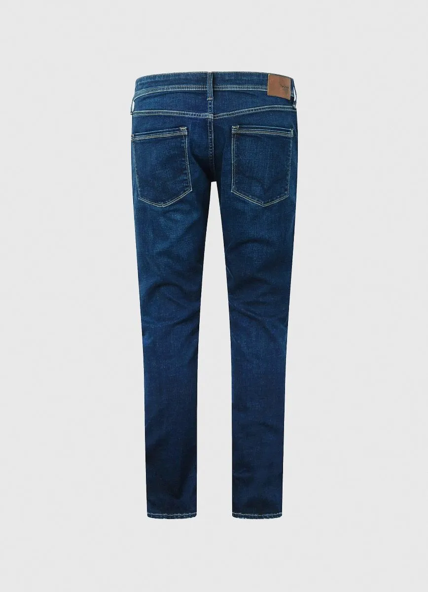 Pepe Jeans Blue Taper Fit Regular Waist Denim Jeans Stanley VX2