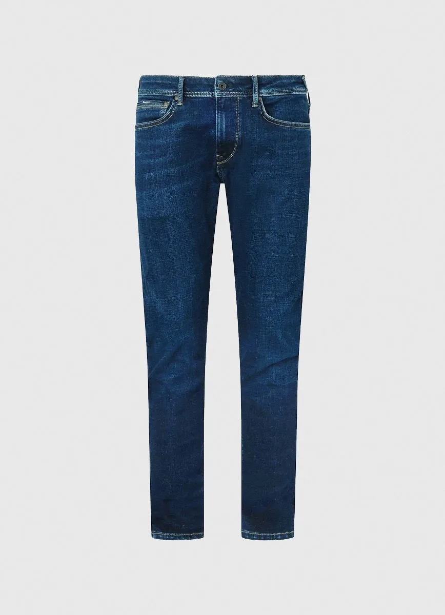 Pepe Jeans Blue Taper Fit Regular Waist Denim Jeans Stanley VX2