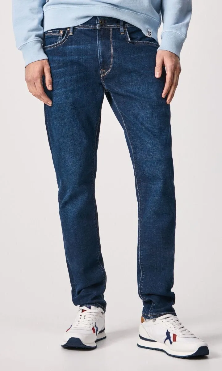 Pepe Jeans Blue Taper Fit Regular Waist Denim Jeans Stanley VX2