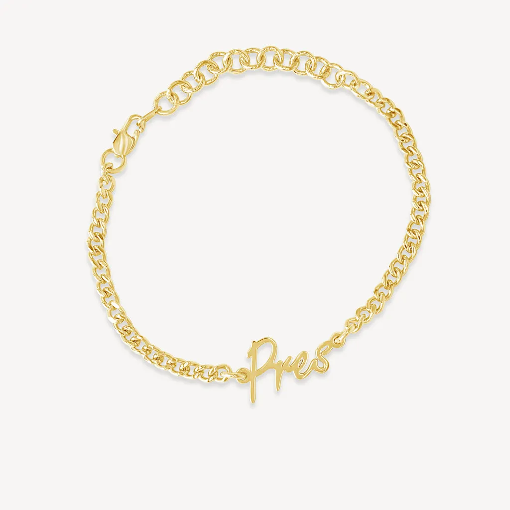 Customized Cuban Link Name Anklet