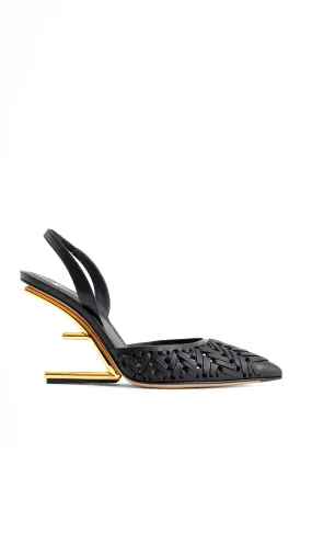 Black Fendi Slingback Pumps