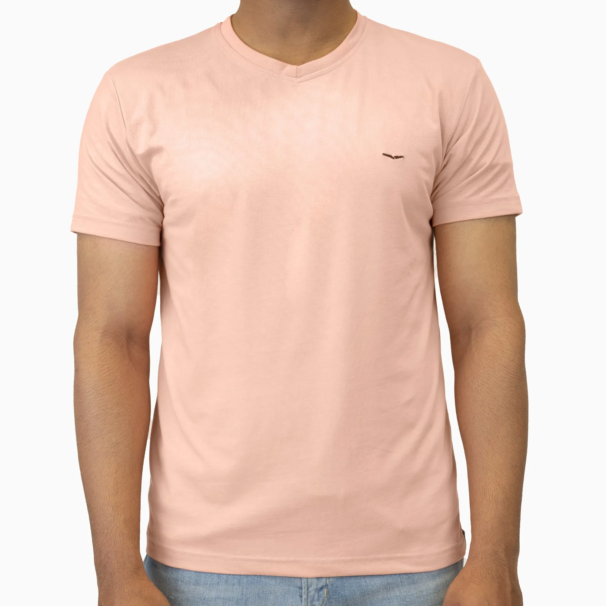 Pink Basic V-Neck Tee