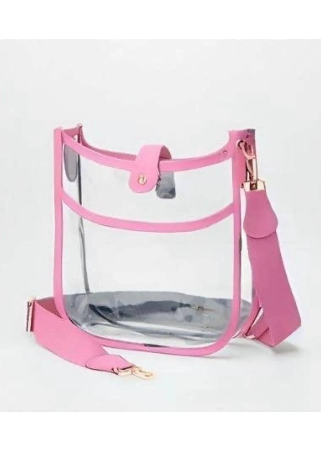 Pink Clear Crossbody Bag for Game Day Stadium