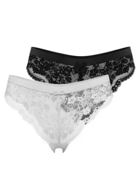Pink Lace High Leg Knickers 2 Pack | Lingerie | George at ASDA