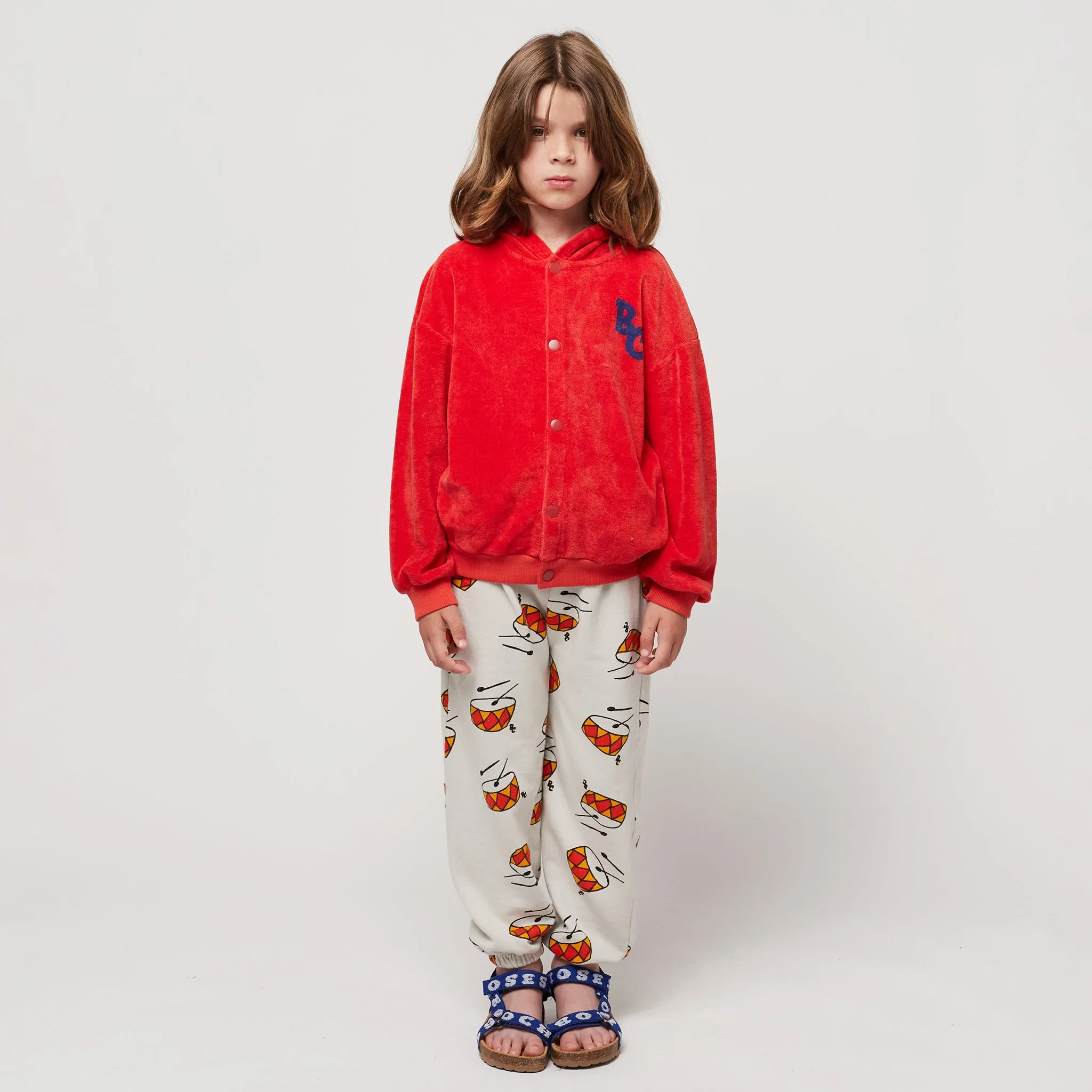 Grey All Over Play The Drums Sweatpants for Children by Bobo Choses