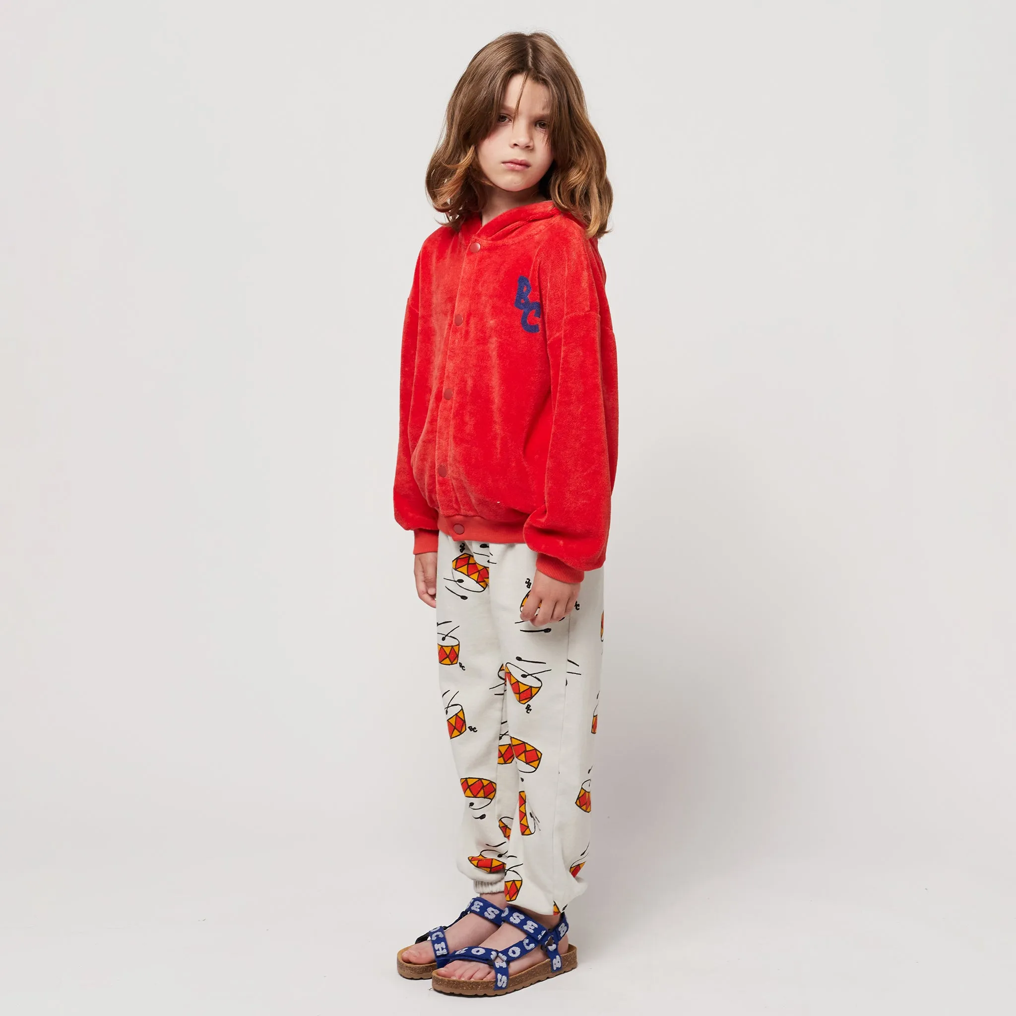 Grey All Over Play The Drums Sweatpants for Children by Bobo Choses