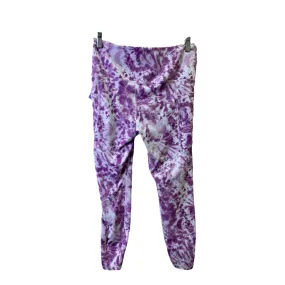 Purple and White Athletic Leggings, Size Medium