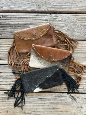 Queen Bee's Closet Montana West Hair On Hide Leather Clutches & Wallets