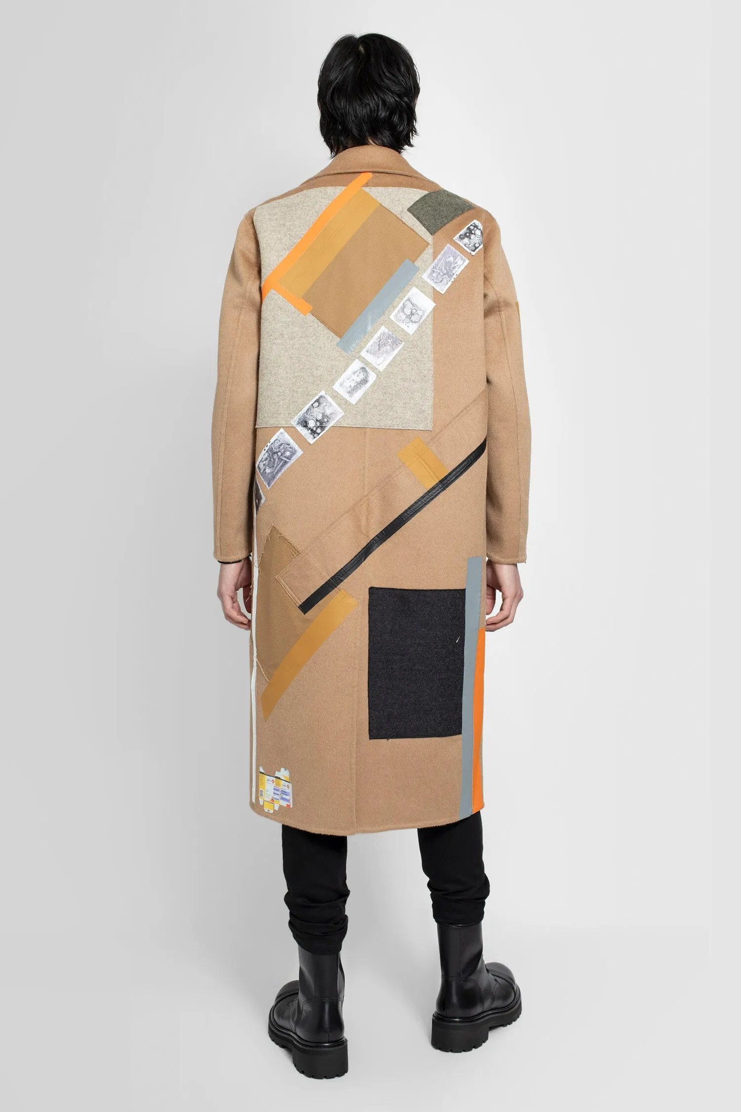 raf simons sterling coat with patches
