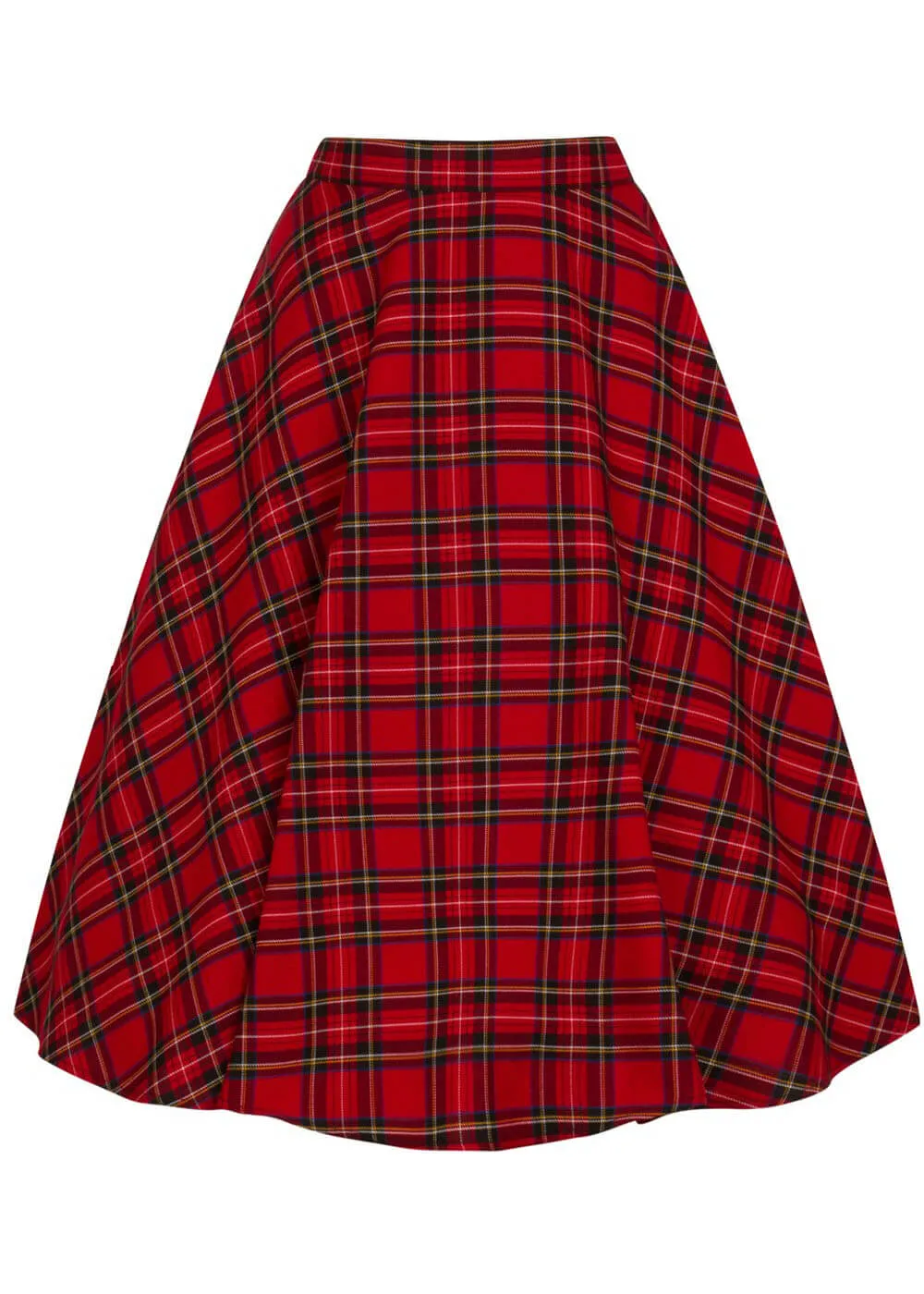 Red Tartan 50's Swing Skirt from Hell Bunny