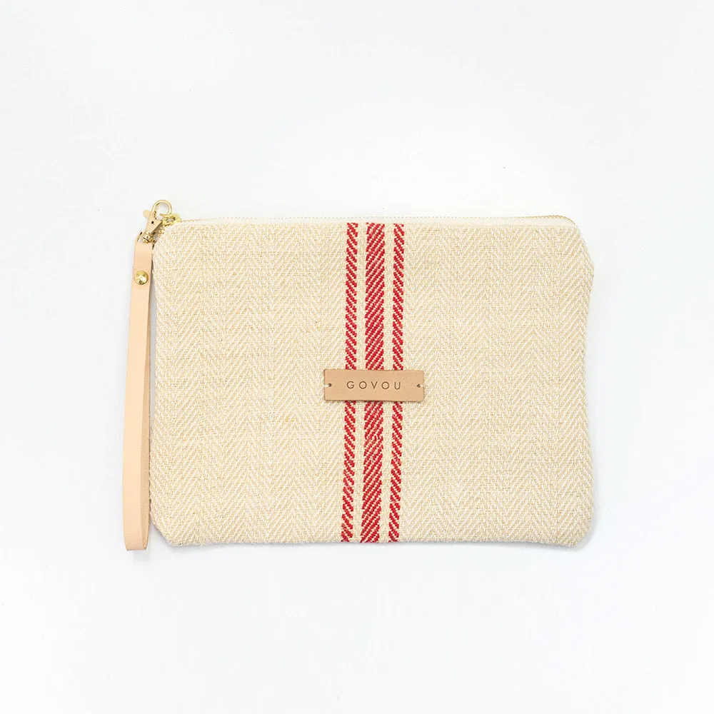 Red Striped Clutch