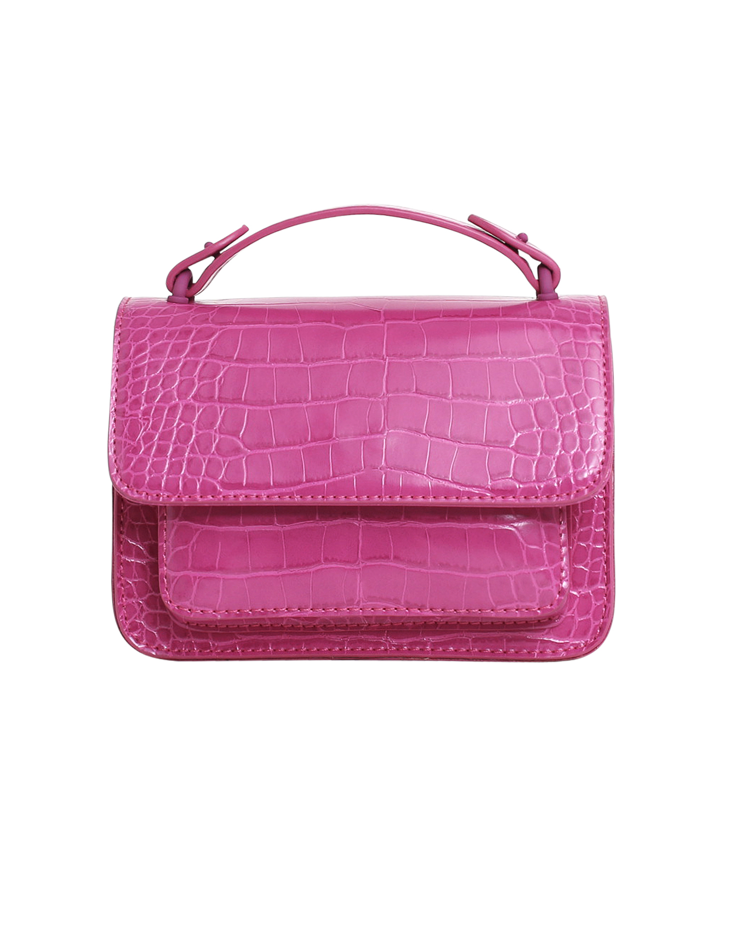 Renei Matte Croco Ultra Pink Shoulder Bag by Hvisk