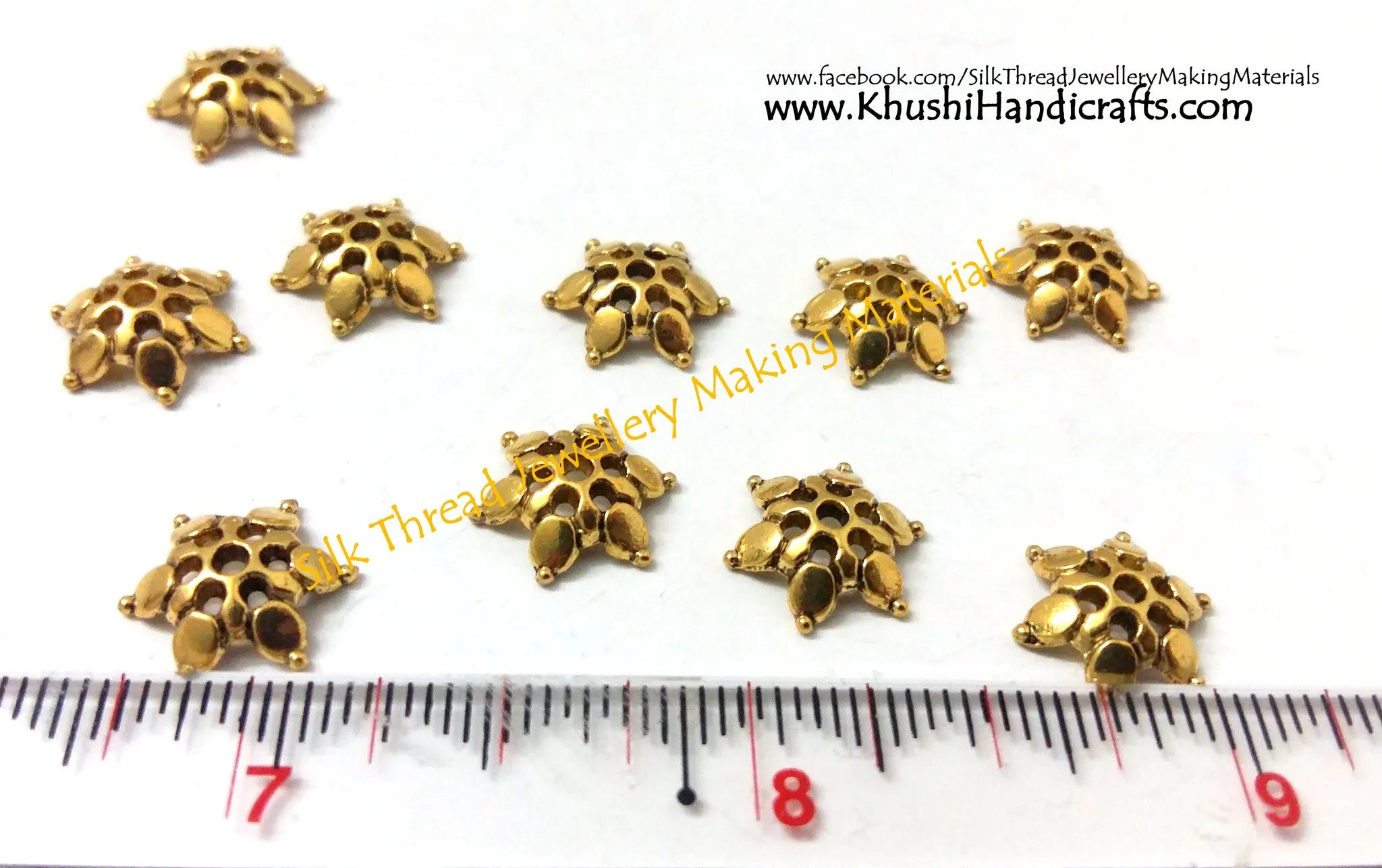 Antique Gold Flower Bead Cap - 12mm -BC3